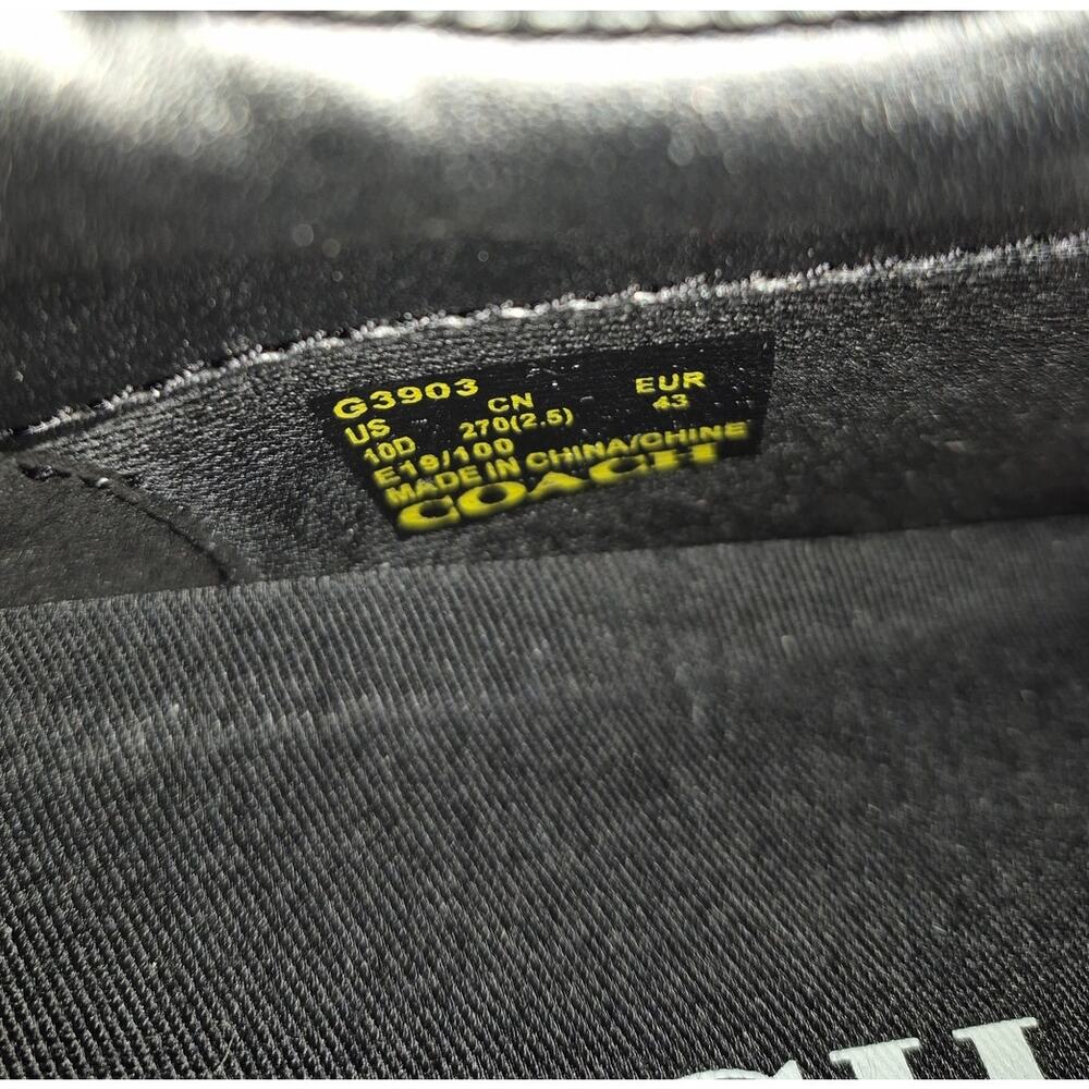 Coach Men C126 Sneakers US 10D Black Leather - Picture 7 of 8